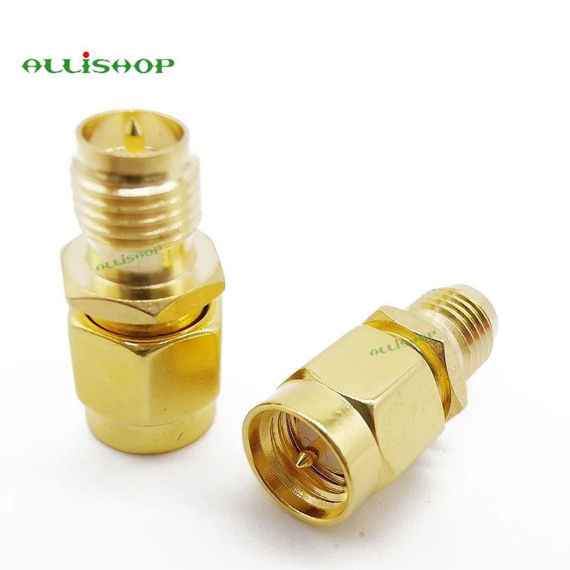 2 pcs SMA male to RP SMA female straight connector RF Coax Coaxial Adapter for Antennas Broadcast Radios WiFi CCTV