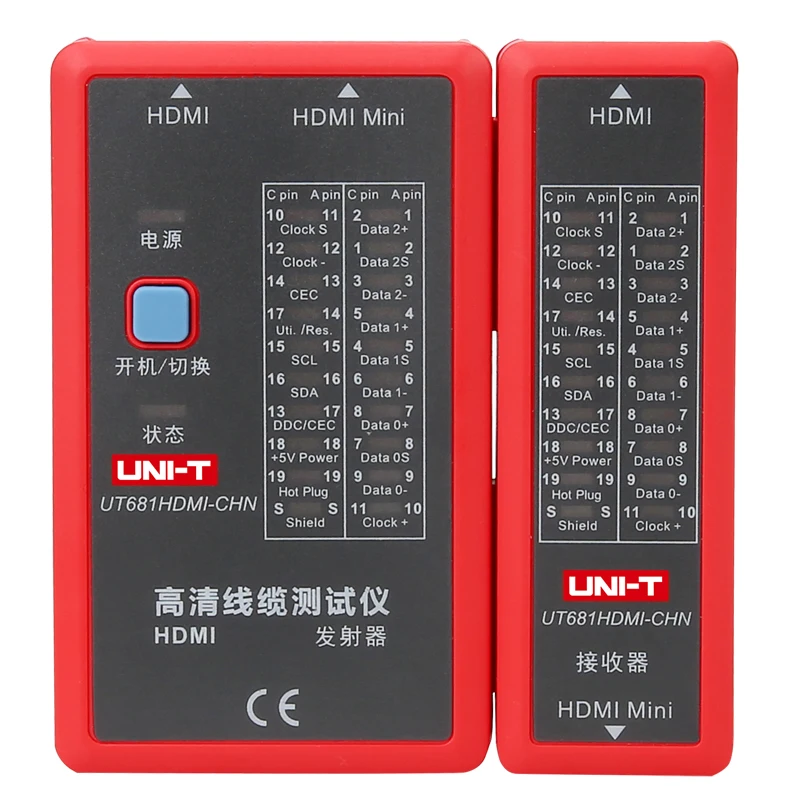 UNI-T UT681HDMI Cable Lan Tester Network HDMI/MINI-HDMI test Full display/Scan test mode Manual/Auto Power Off LED Display CE