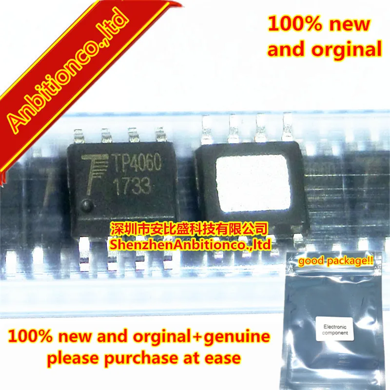 100pcs 100% new and orginal TP4060 SOP-8 Single chip lithium ion battery charging chip in stock