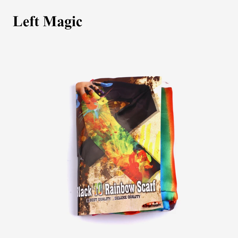 Change Color Scarf Magic tricks Black To Rainbow Silk Streame Magic Tricks magia Props Funny stage Close Up Magie E3061