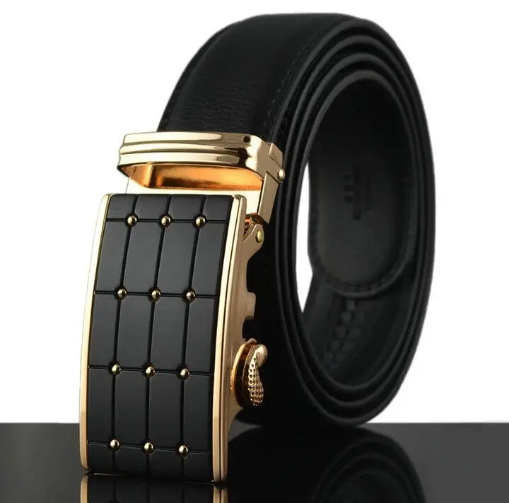 ZPXHYH Famous Brand Belt Men Top Quality Genuine Luxury Leather Belts for Men,Strap Male Metal Automatic Buckle men's belts