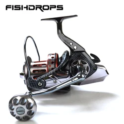 Carrete surfcasting Fishdrops Lanzamiento largo, cuerpo metálico