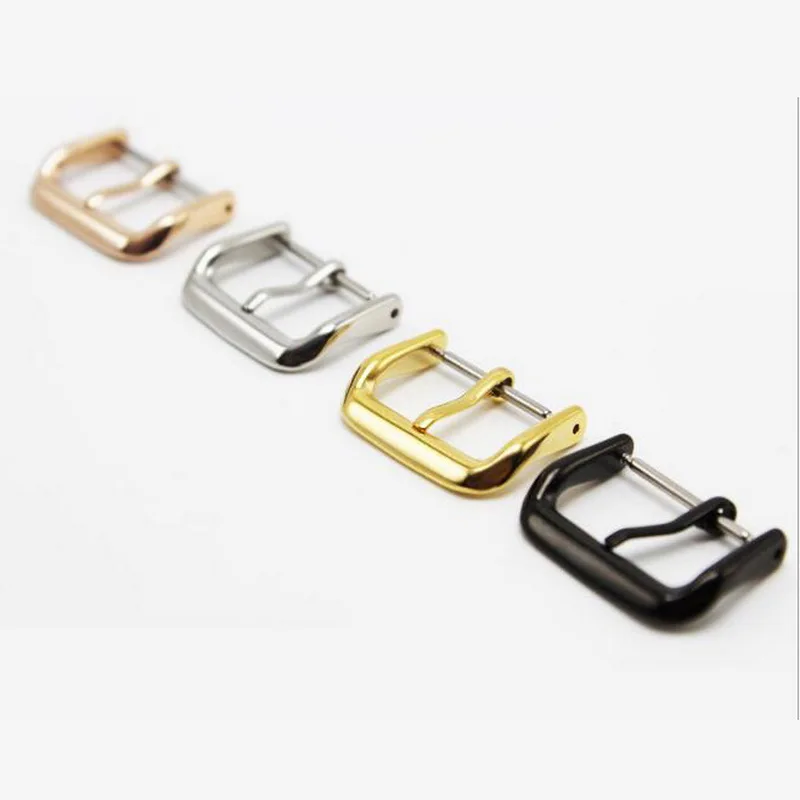 316L Metal Watch Band Buckle 12 14 16 18 20 22mm Watchband Strap Silver Black Rose Gold Stainless Steel Clasp Accessories