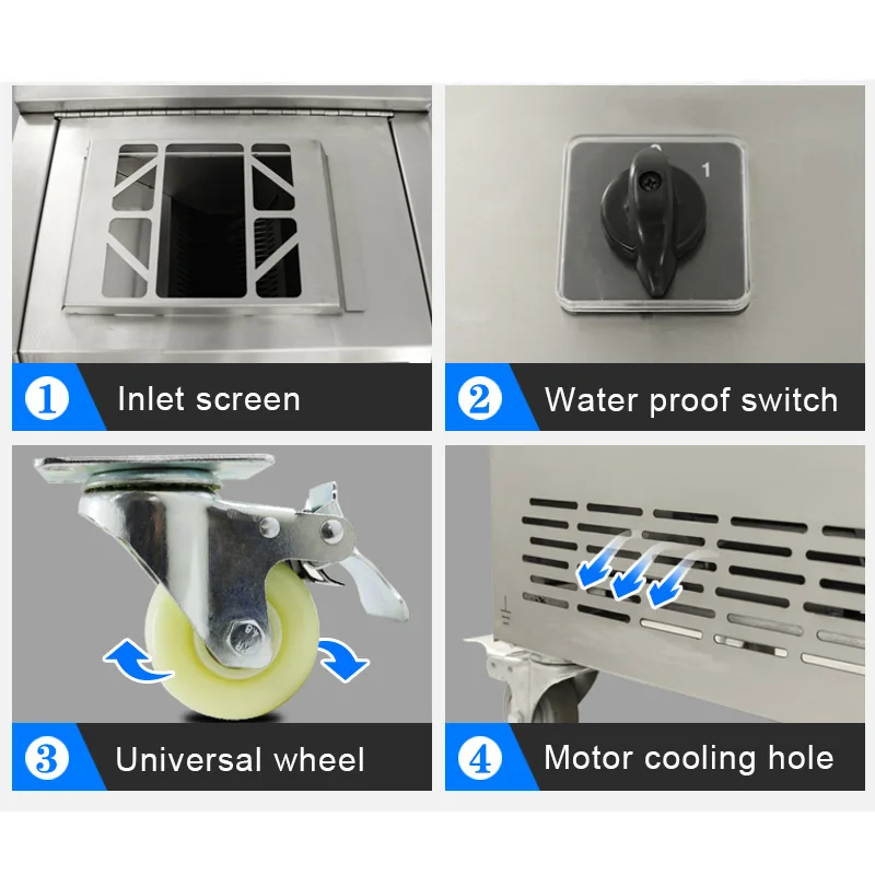 آلة تقطيع اللحوم الكهربائية التجارية عمودية 2200 واط عالية الطاقة التقطيع والتقطيع بسماكة قابلة للتعديل