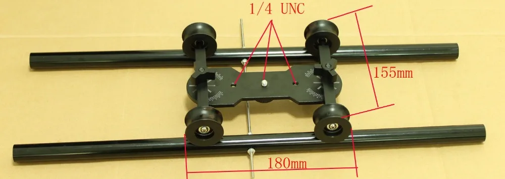 DIY DSLR Video Camera U groove wheel Table Top Compact Dolly Kit with 19mm tube for camera tripod