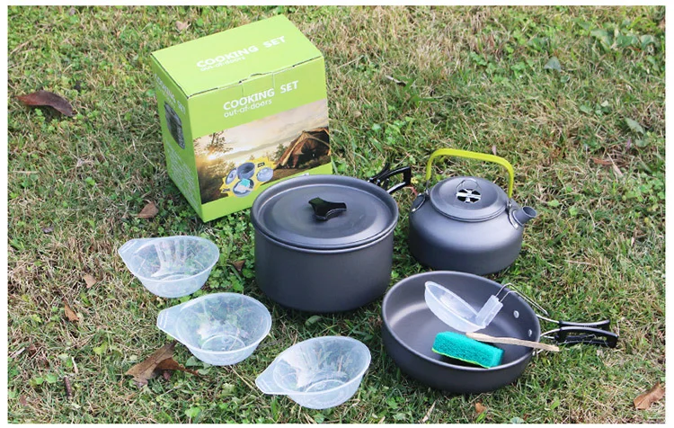 EL INDIO 2-3 person Teapot Set pot combination multi man pan hard alumina pan outdoor suit AT6384