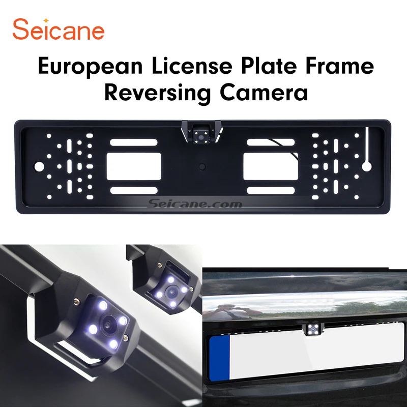 

Seicane NEW 170 Degree HD Wide Angle Large Viewing Night Vision Waterproof for Universal European License Plate Rearview Camera