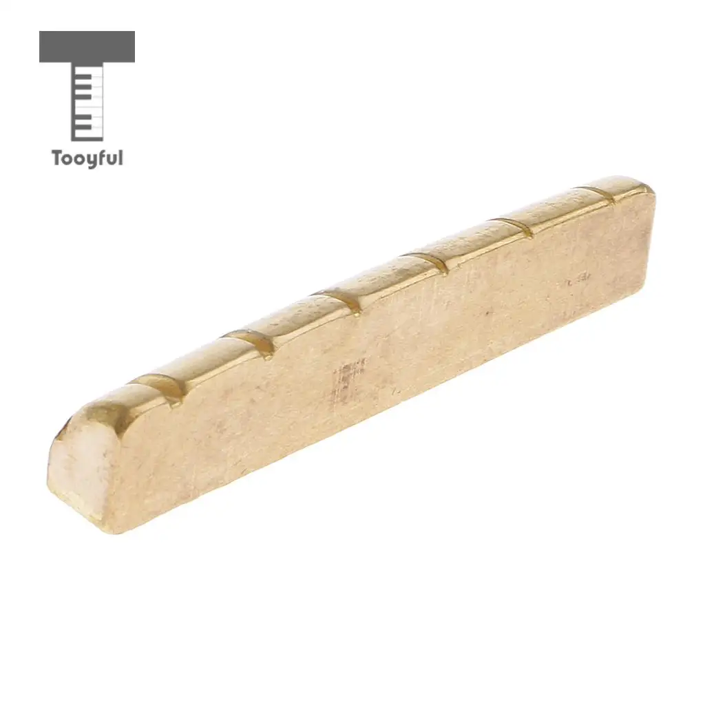 43x6mm Acoustic Folk Guitar Bridge Nut Slotted Brass for String Instruments