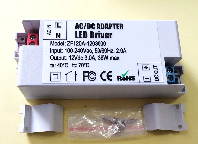 5pcs 12V 3A 36W LED Driver AC/DC Adapter Transformer For LED 5050 3528 Strip RGB Ceiling Light Bulb Switch Power Supply 100-240V