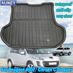 For Citroen C-Crosser Peugeot 4007 2007 - 2012 Boot Cargo Liner Rear Trunk Mat Floor Carpet Tray Cap 2008 2009 2010 2011