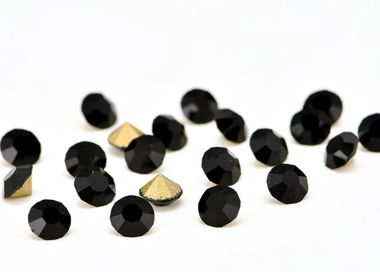 1.5mm-10mm black glass pointback loose rhinestones use to nail art/Clothing Decoration/DIY mobile phone shell