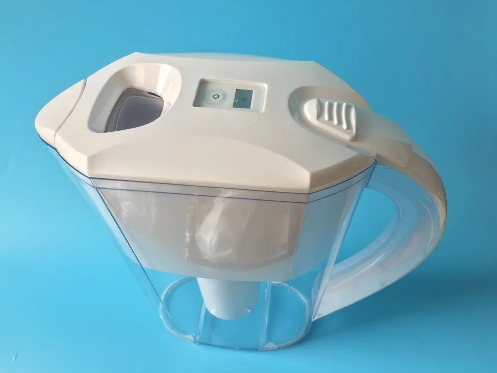 Solución de jarra de agua alcalina de 2,5 L/filtro de agua portátil/suavizante de agua con cartucho de filtro refrescante y contador de vida de filtro