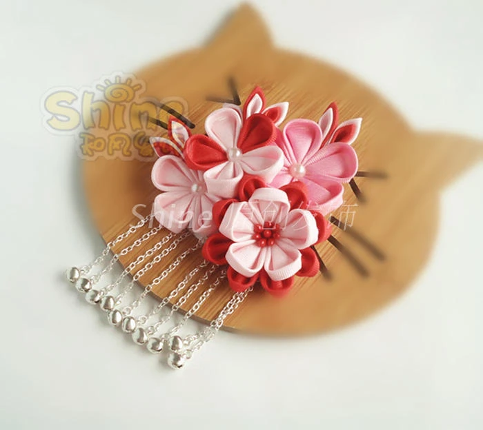 Barrettes à cheveux en coton fait à la main, épingle à cheveux en tissu japonais anime Kimono cosplay, accessoires livraison gratuite