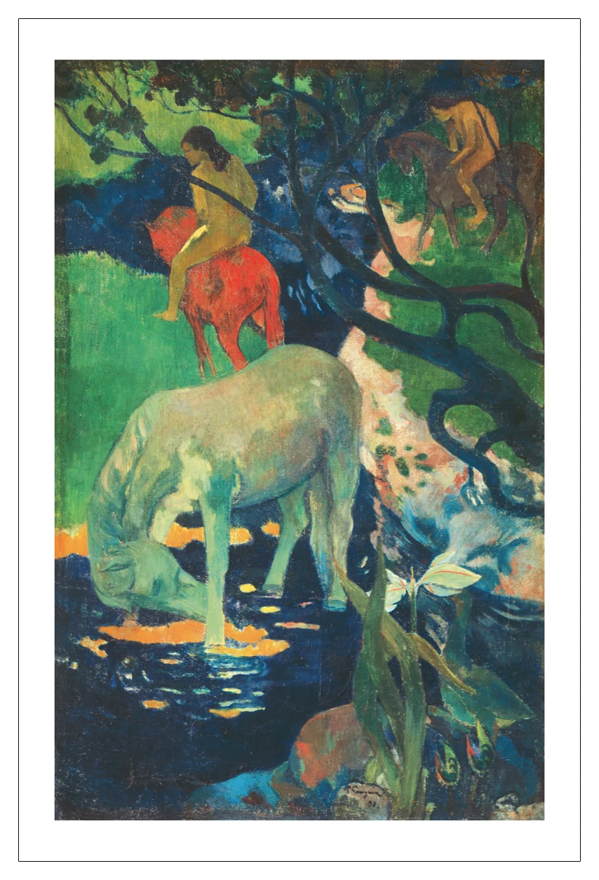 landscape canvas painting scenery picture impressionism masterpiece poster art  The White Horse  By Paul Gauguin