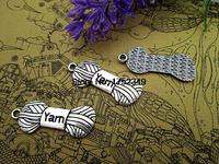 15pcs--Yarn charms,Antique Tibetan Silver Yarn charm pendant 12x31mm