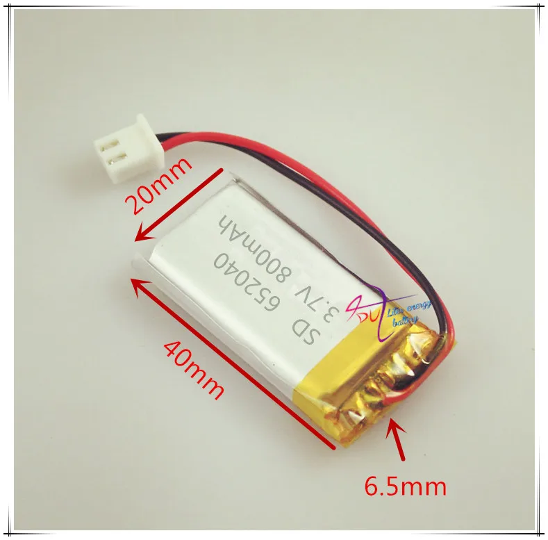 li-po XHR-2P 2.54 800mAh 652040 3.7V polymer battery Bluetooth MP3 wireless speaker recorder 702040