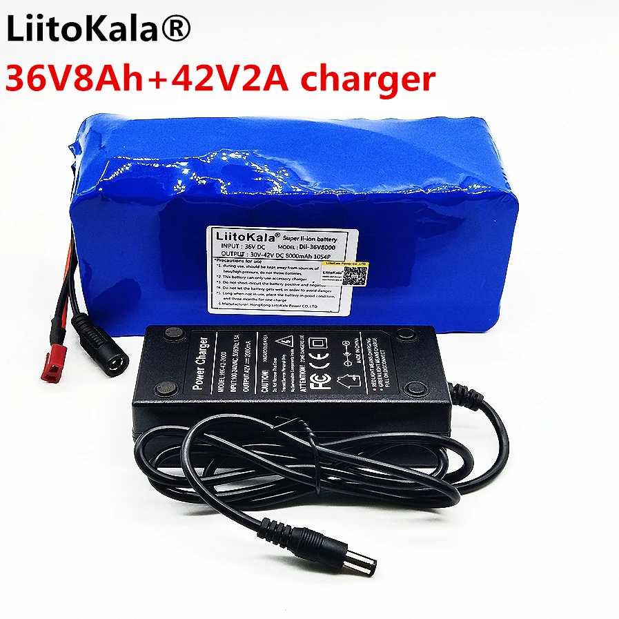 

LiitoKala 36 v 8Ah 500 w High Power and Capacity 42 v 18650 Lithium Battery Electric Motorcycle Bicycle Scooter with BMS