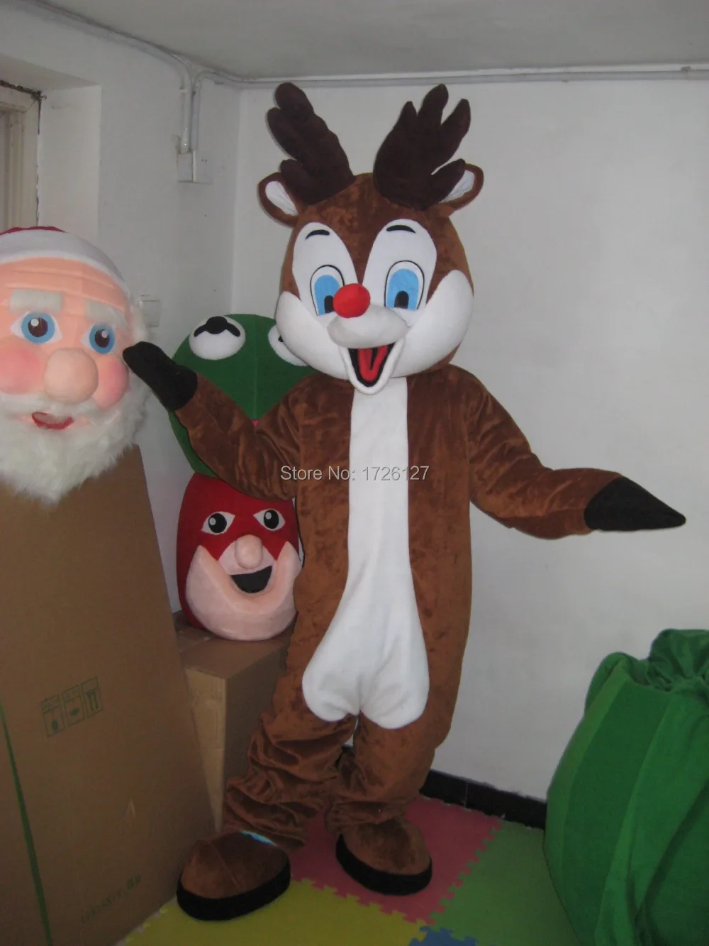 mascot Reindeer Moose red nose Deer Mascot costume custom fancy costume anime cosplay kits mascotte fancy dress