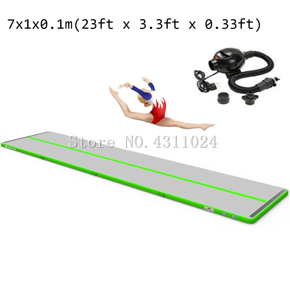 

Free Shipping 7*1*0.1m/23ft Air Track Tumbling Mat for Gymnastics Inflatable Airtrack Floor Mats with Pump for Home Use