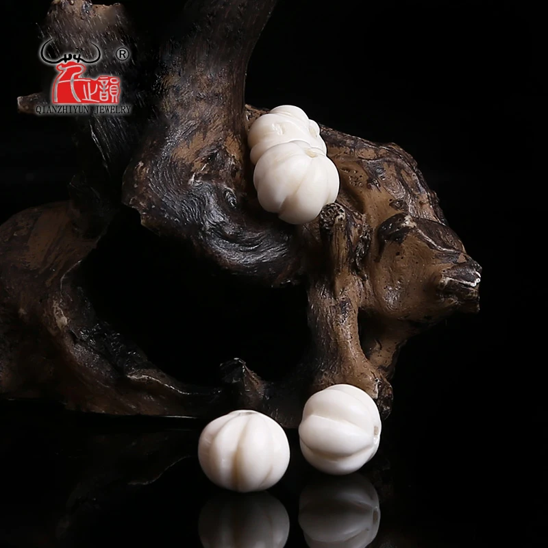 20PCS Yak Bone prayer beads Carved Bead Necklace DIY Scatter Beads Handmade Hand-chain pumpkin Beads Length 8/10/12mm Hole 1.5mm