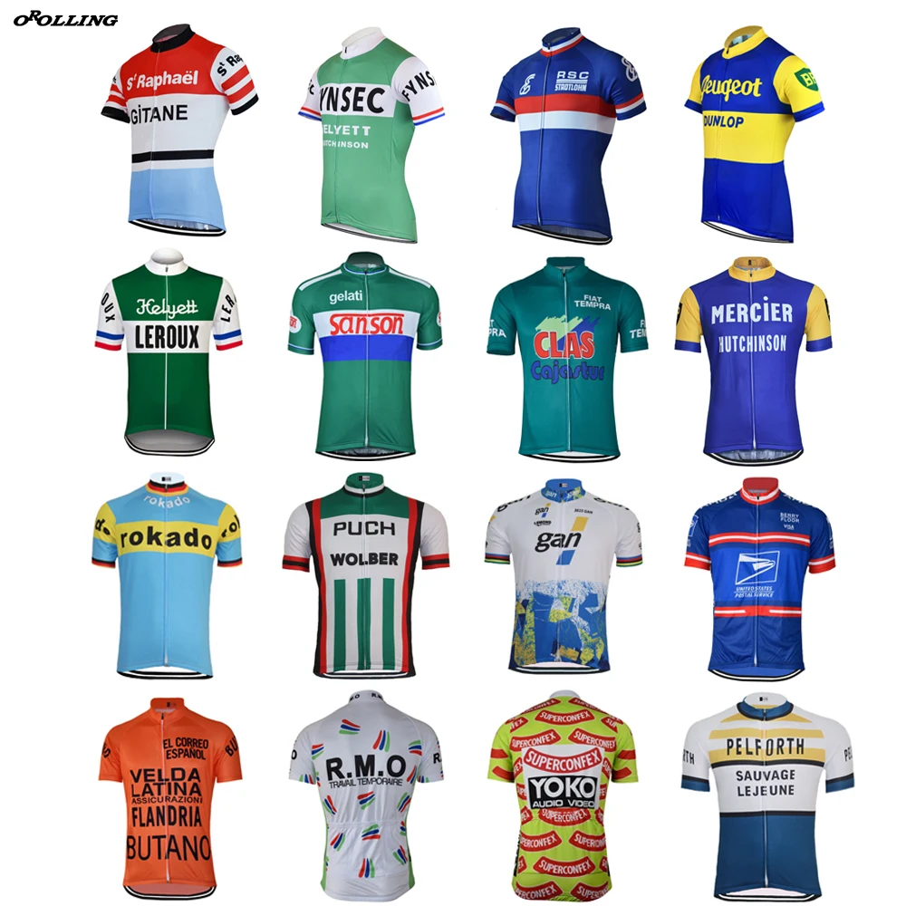 CLASSICAL Retro Real Photos New Road Mountain Race Team Cycling Jersey Customized Top OROLLING