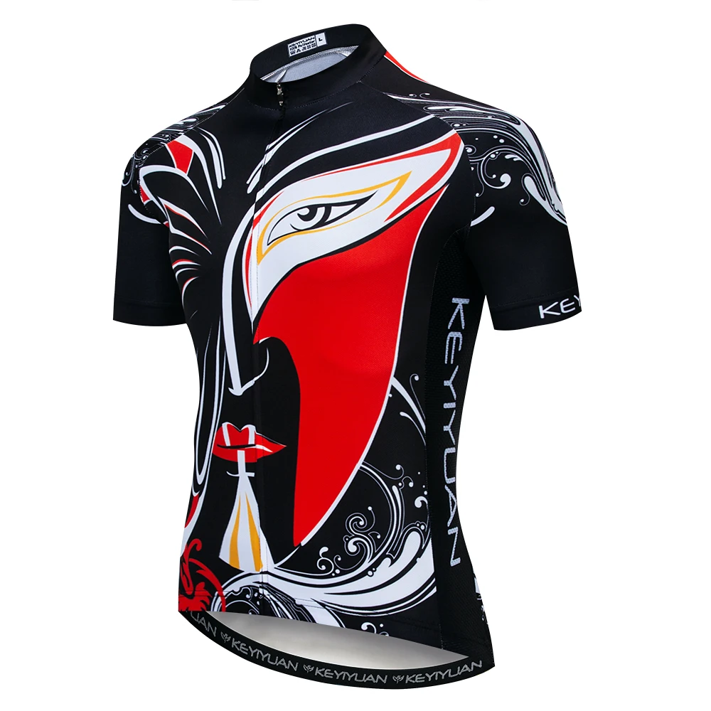 2019 Keyiyuan Spring and Summer Jersey Red and Black Equipment Men Breathable and Quick-drying Short Sleeve Tops