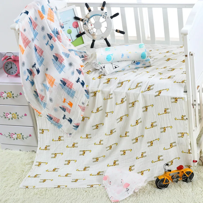 Baby Blankets  Wraps Cotton Bamboo 17 Colors Baby Blankets Newborn Bamboo Muslin Blankets 120x120cm Character Kids blanket