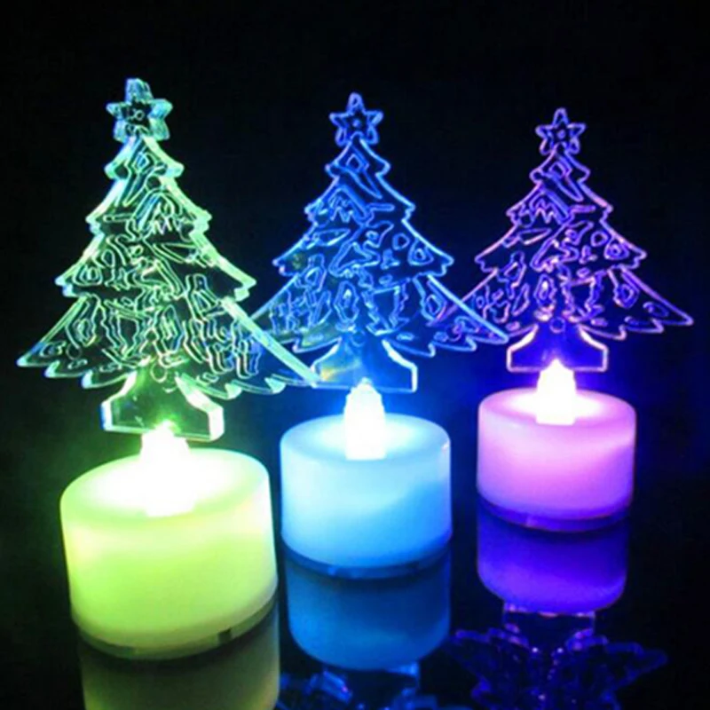 

LED Toys Christmas Decorations For Home Colorful LED Nightlight Decoration Light Lamp Mini Christmas Tree Glow Party Supplies