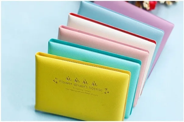 Candy Color Auto Driver License Bag PU Leather on Cover for Car Driving Documents Card Holder Purse Wallet Case