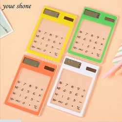 Portable LCD 8 Digit Touch Screen Ultra slim Transparent Solar Calculator Clear Scientific Calculator Student School Office