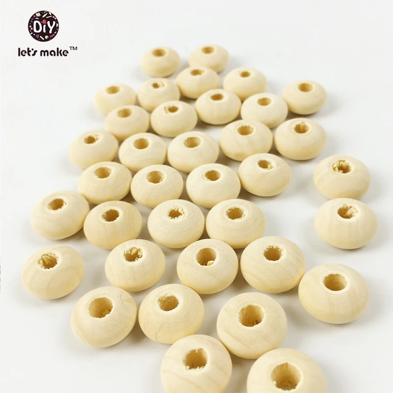 100pc/Lot 12mm Teether Beads Natural Beads Eco-friendly Baby Teether/Clips Teething Accessories DIY Jewelry Making