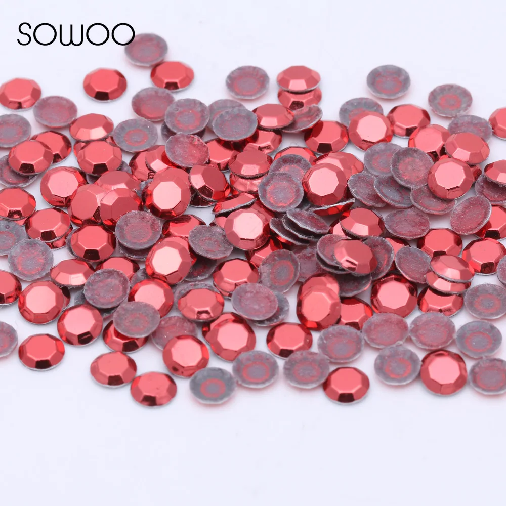 1440pcs/lot  lead free Hot Fix Studs red color Wholesales Hot Fix nailhead Iron On Rhinestud  baby rhinestone