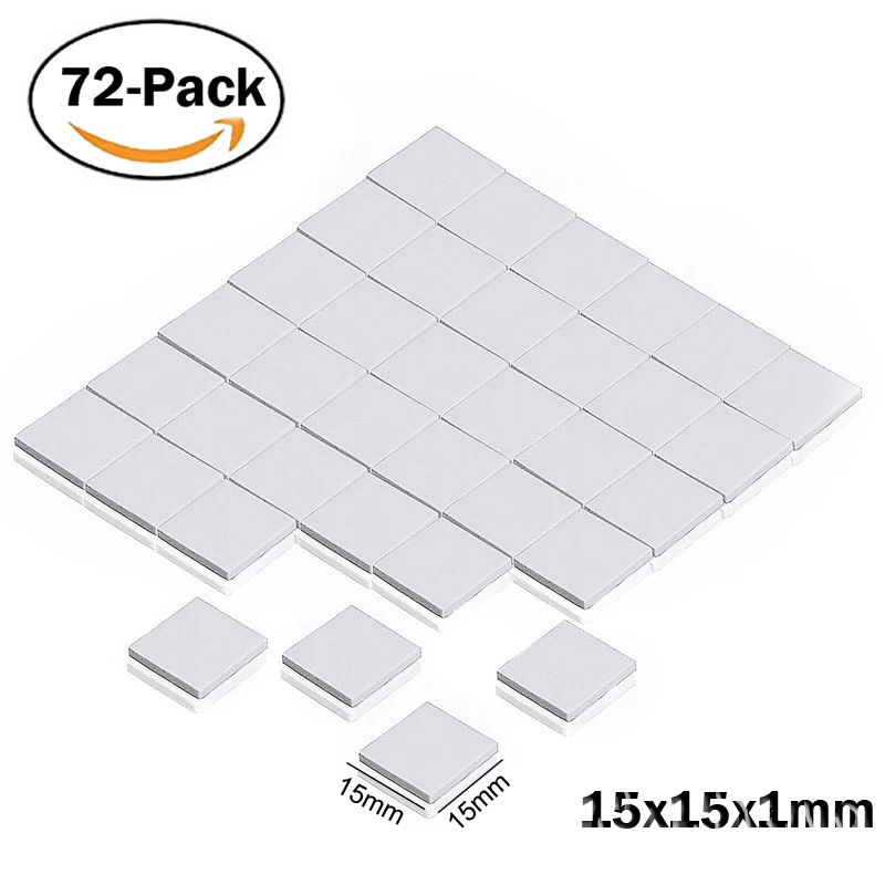 

72PCS 15mm x 15mm x 1mm 1mm thickness Laptop Computer Thermal Pad GPU CPU Heatsink Cooling Conductive Silicone Pad