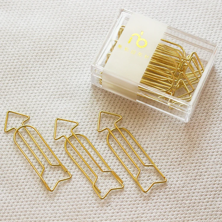 Explode Arrow Paper Clip Bookmark Originality Lovely Special Pin Paper Clips Large Size Bookmark Stationary Paper Clips Gold