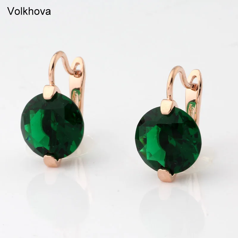 New Trend 2022 Round Colourful  Natural Zircon Dangle Earrings Women Fashion Simple Earrings For Girl Party