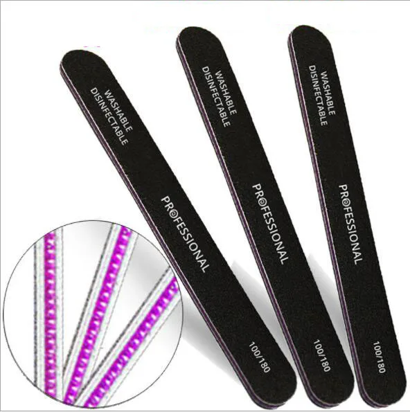 25  pcs/lot high quality salon nail file black  emery board  nail art tool manicure tool