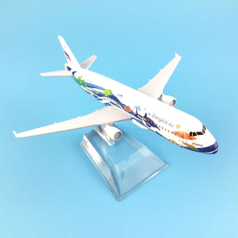 16cm Alloy Metal Thailand Thai Bangkok Air Airlines Airbus 320 A320 Airways Plane Model Aircraft Airplane Model w Stand