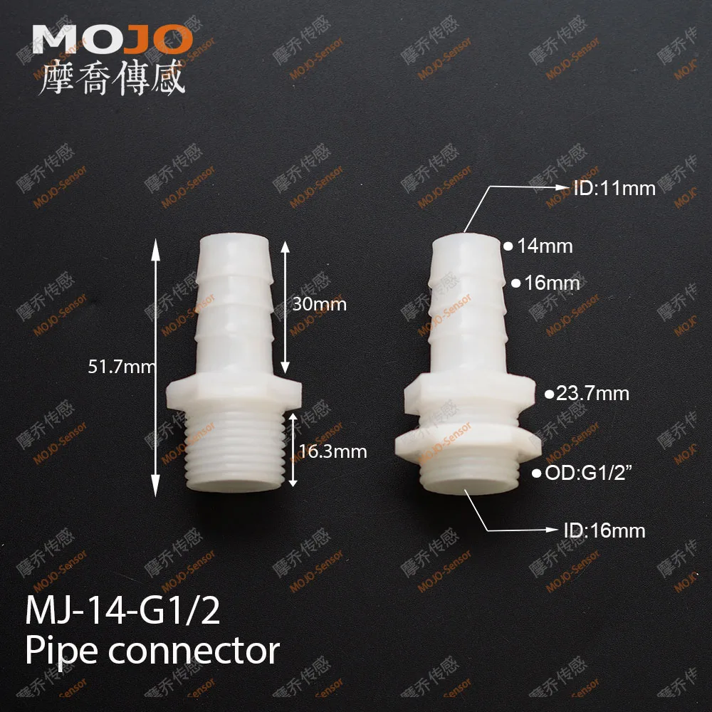 2020 شحن مجاني!(10 قطعة/السلع) MJ-14-G1/2 مستقيم من خلال مشترك 14 مللي متر إلى G1/2 "ذكر الموضوع تركيب أنبوب توصيل
