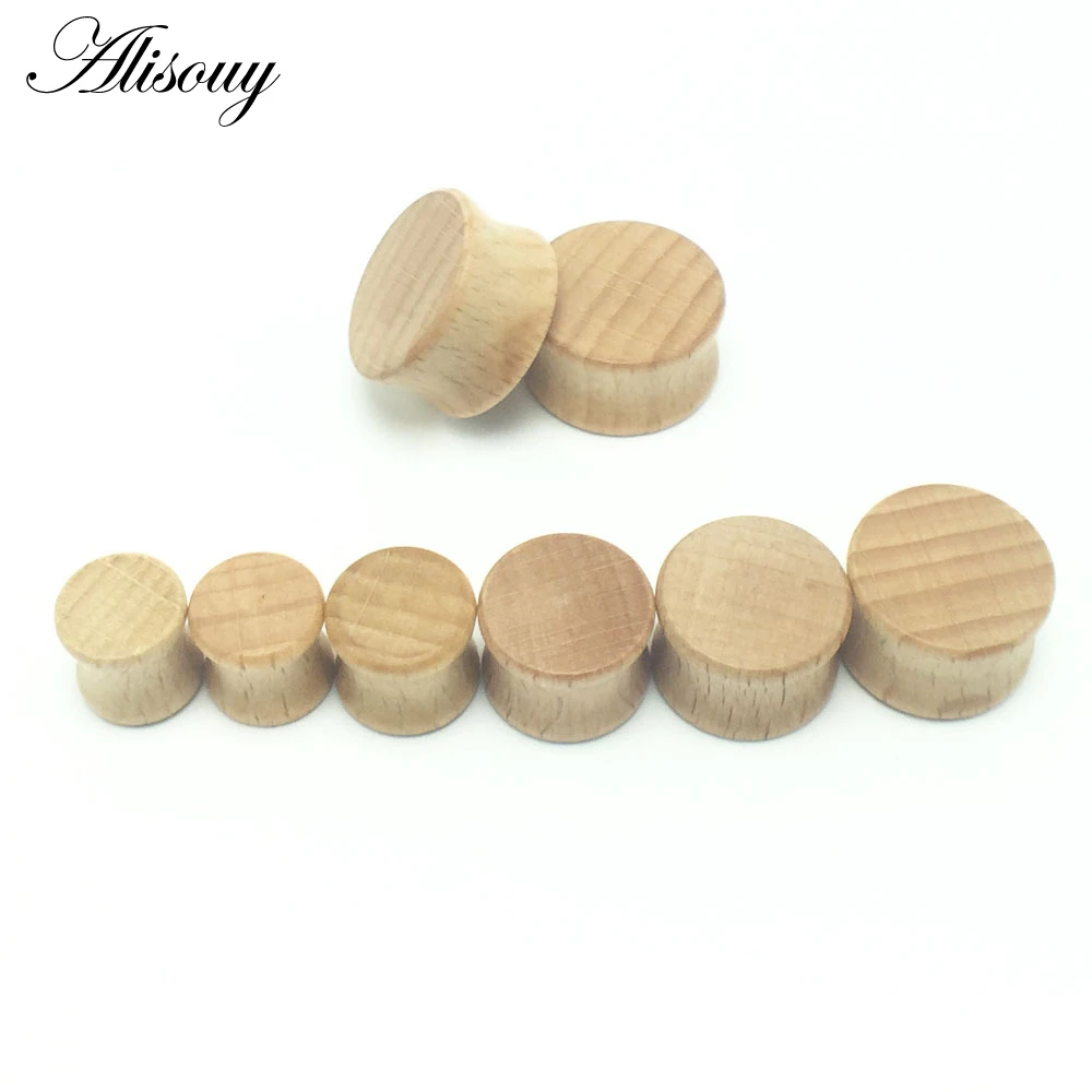 Alisouy New Arrival Wooden Ear Plugs Gauges Earrings Women Men Punk Flesh Tunnel Expanders Piercing Body Jewelry 1 PC