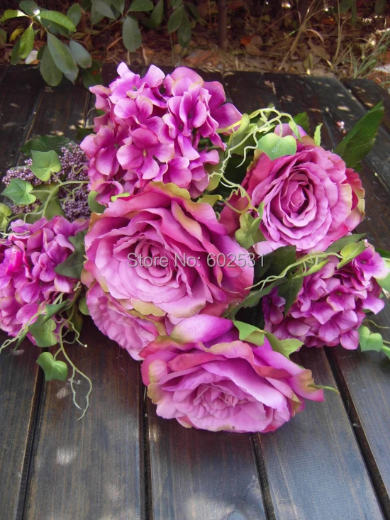 

Букет из искусственных цветов для свадьбы SPR, букет из искусственных гортензий для свадебной вечеринки