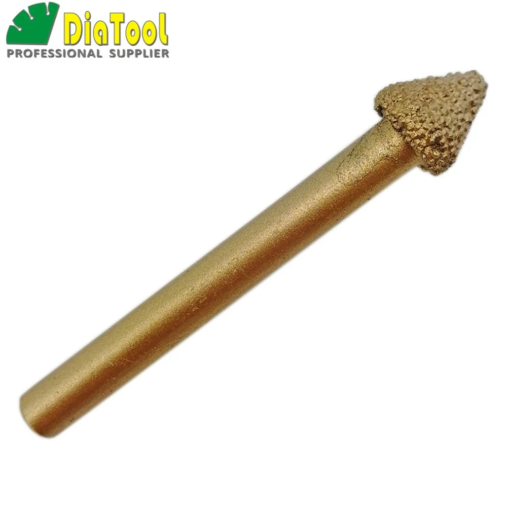 DIATOOL 2 قطعة CNC فراغ صنع من النحاس الماس الحفر بت ، 3D نحت أدوات ، 60 درجة ، عرقوب 6 مللي متر