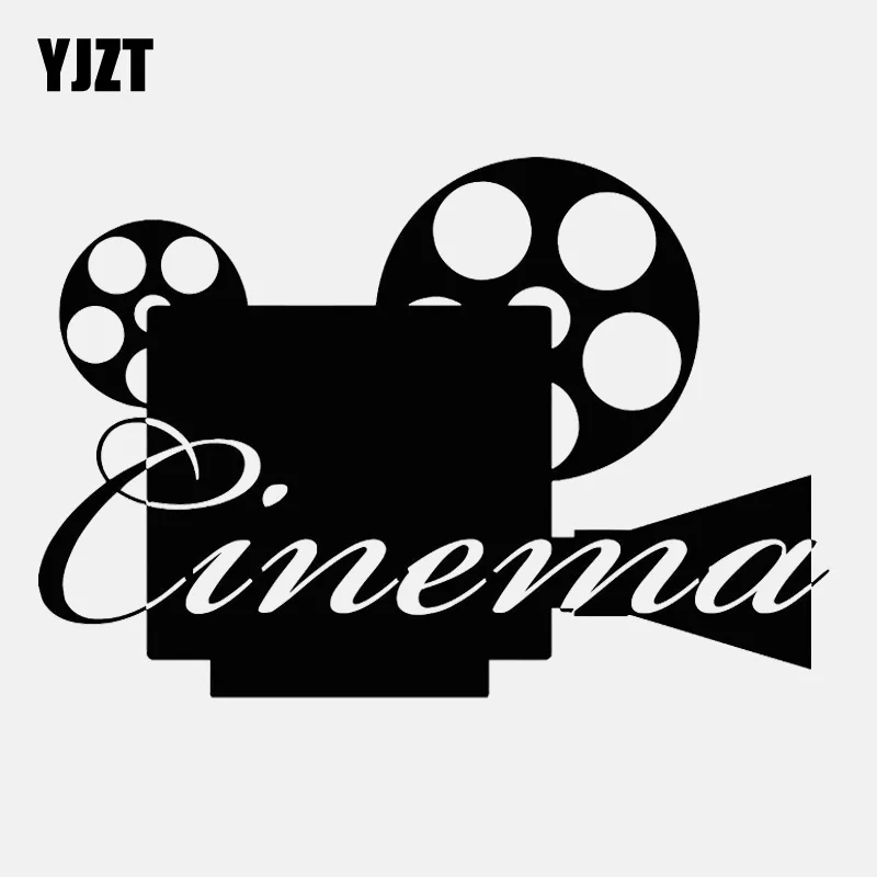 YJZT 14CM*9.5CM Cute Movie Camera Cinema Vinyl Black/Silver Car Sticker C22-0834