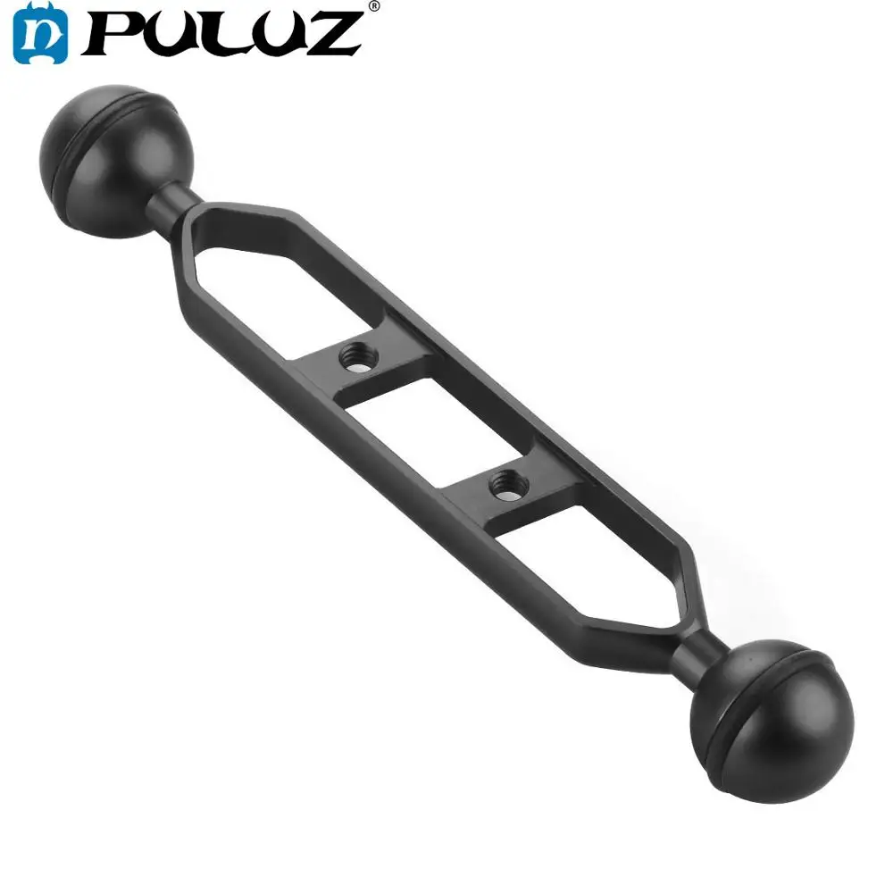 PULUZ 7 inch17.8cm Aluminum Alloy Diving Dual Balls Arm for Underwater Torch / Video Light, Ball Diameter: 1inch /2.54cm