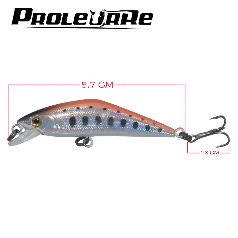 Proleurre 5.7cm 4.4g Japan Good Minnow Lures Slowly sink Crank wobblers Model Fishing Lures Crazy Swim Bait Hard Bass Fish Lure