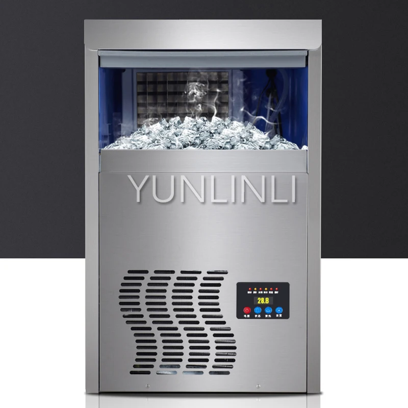 55kgs/24H macchina per fabbricare il ghiaccio elettrica commerciale di forma quadrata dell'acqua in bottiglia dell'acciaio inossidabile del creatore di ghiaccio HZB-50t