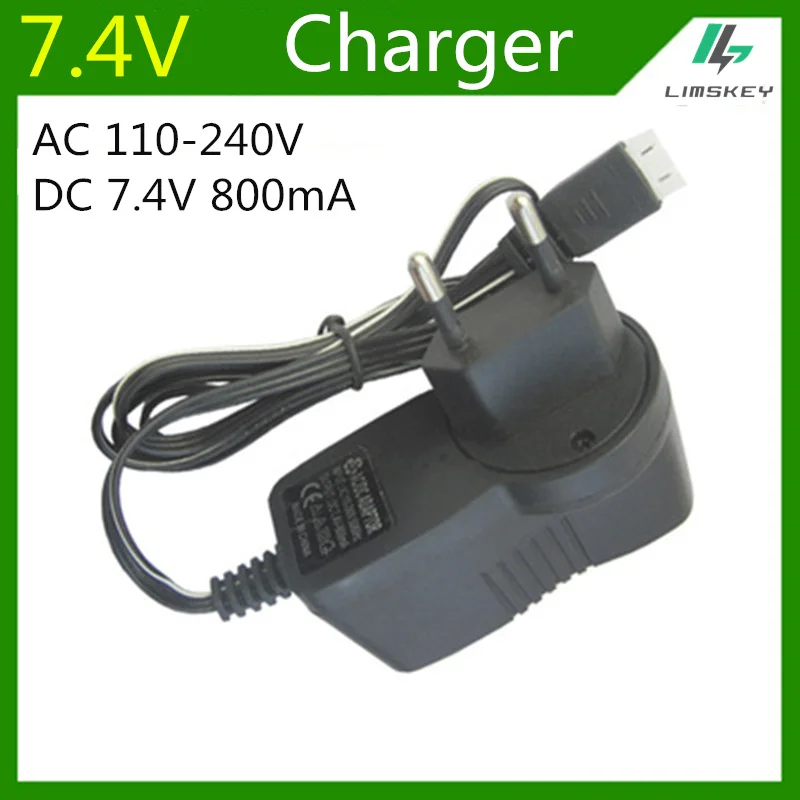 

7.4V 800 mA Charger For 2S Lipo battery pack charger For toy RC Toys 3P 7.4V balance Charger Plug AC 110-220V DC 7.4v 800mA