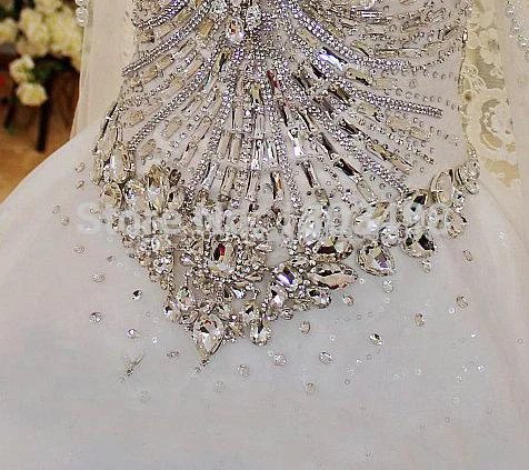 Vendite calde lussuosi cristalli di pizzo abito da sposa abito da sposa abiti da sposa vintage Made In China dimensioni su misura