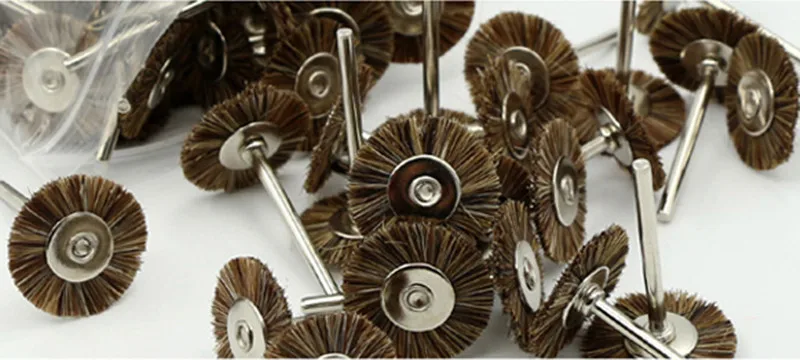 10pcs Dental Lab Beauty Horse Hair Brush Polishers Polishing Wheel for Rotary Tools Dentist tool Size ( L/M/S )