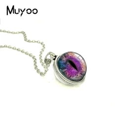 2018 New Blue Dragon Eye Double Sided Pendant Colorful Eyes Necklace Glass Cabochon Jewelry Hand Craft Necklaces