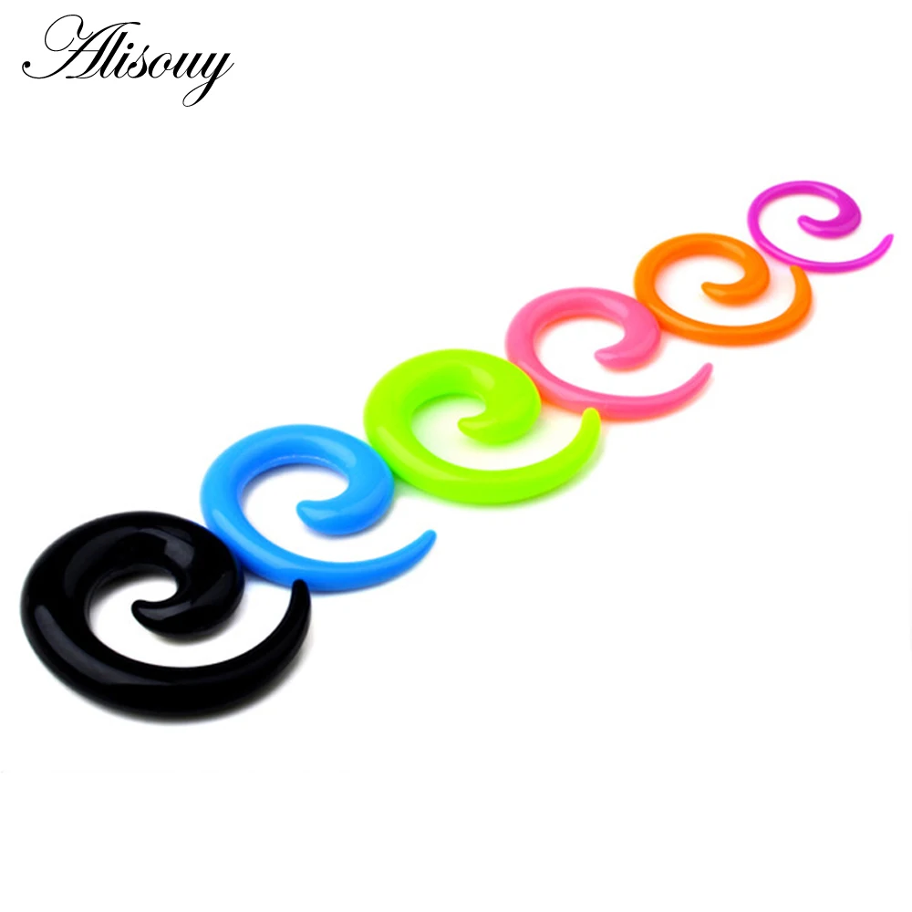 Alisouy Acrylic Spiral Ear Plugs & Tunnel Expanders Body Piercing Jewelry Gauges (1.6-10mm) Ear Tapers Stretching ear expandar